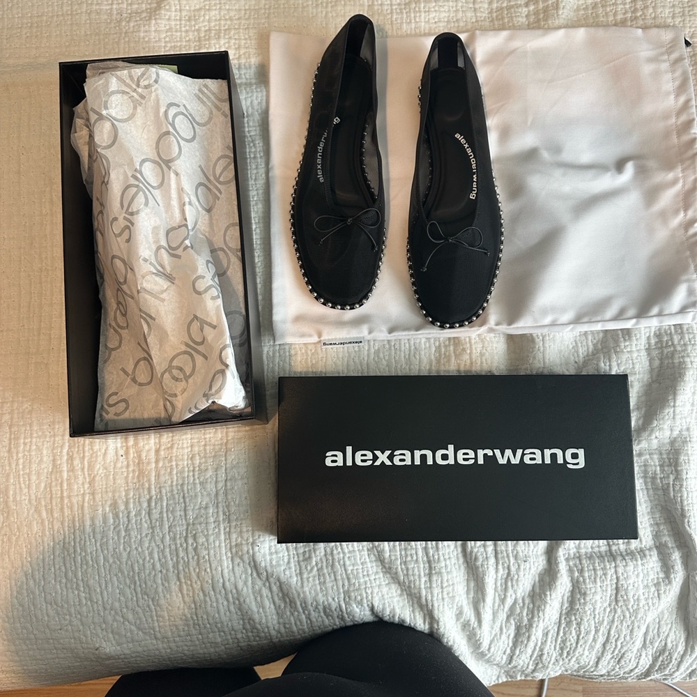 Alexander Wang Black Flats with Silver Studs